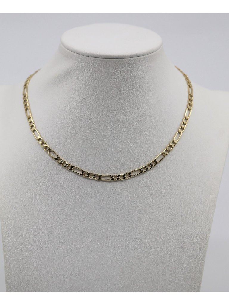 Unique 14k Solid Yellow Gold Figaro Link Choker Chain Necklace  1450 Length
